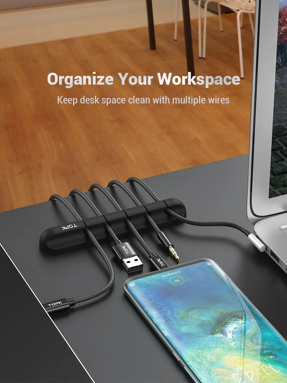 Easy Stick-On Silicone Cable Organizer (2 pcs) - Image 2