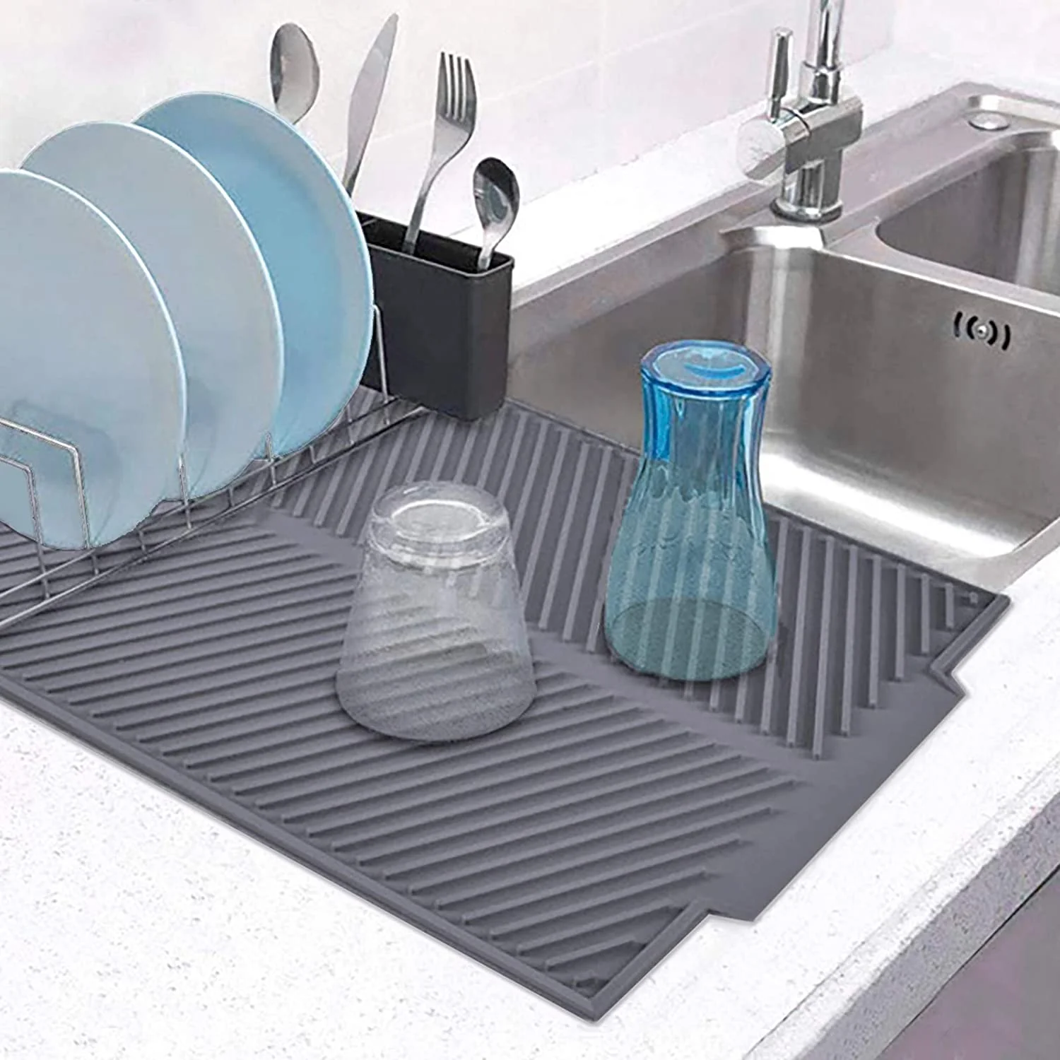 Silicone Dish Drying & Draining Heat Resistant Mat - Image 12
