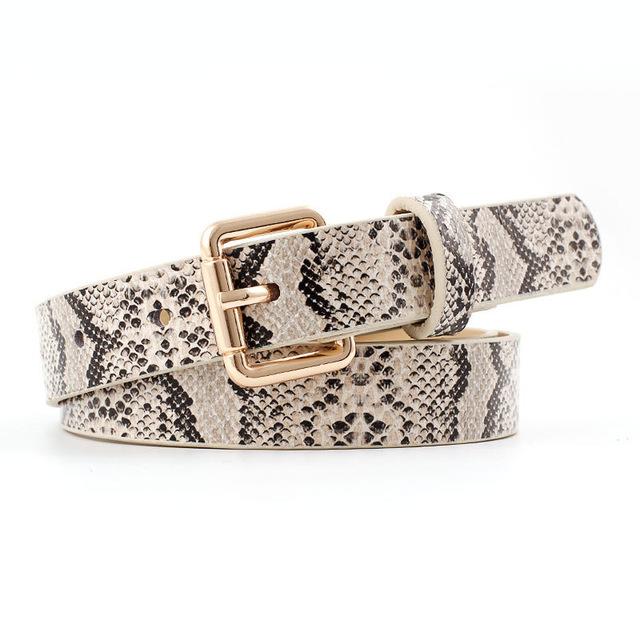 Snake-Skin Pattern Women's Leather Belt - Image 5