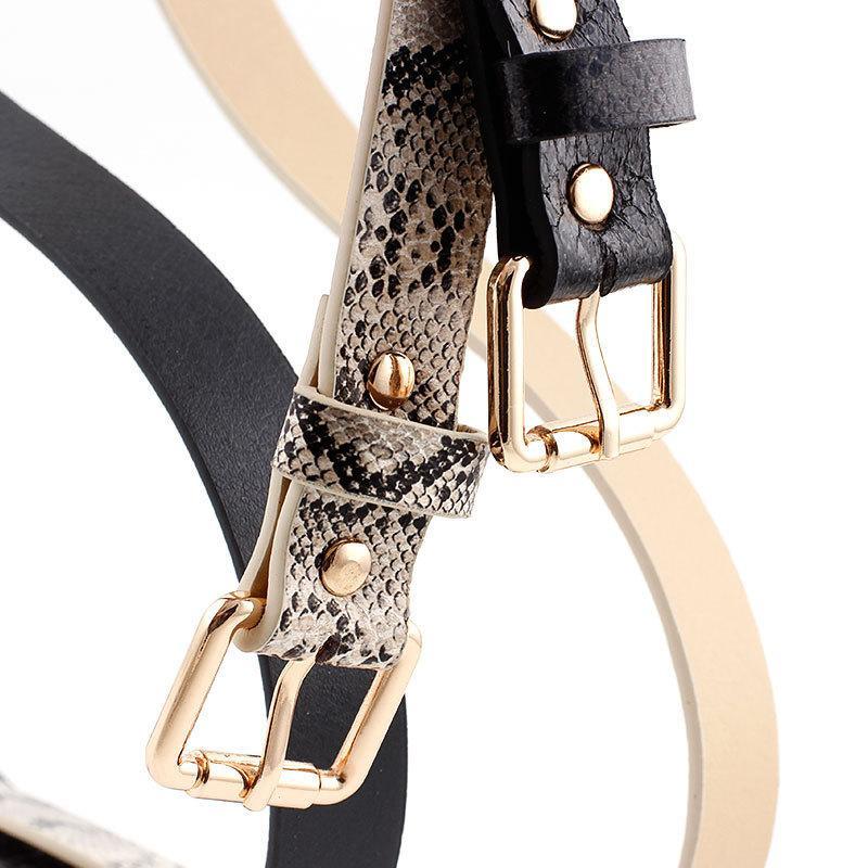 Snake-Skin Pattern Women's Leather Belt - Image 7