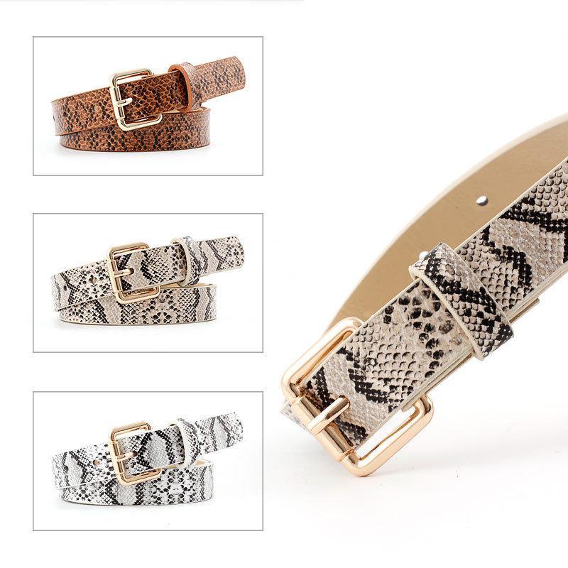 Snake-Skin Pattern Women's Leather Belt - Image 8