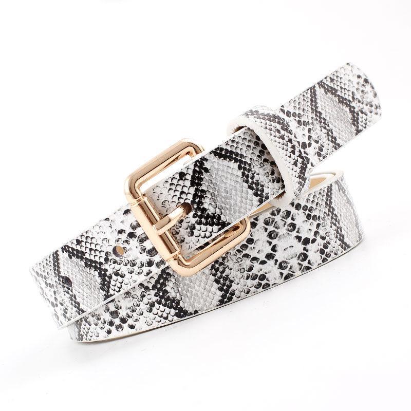 Snake-Skin Pattern Women's Leather Belt - Image 9