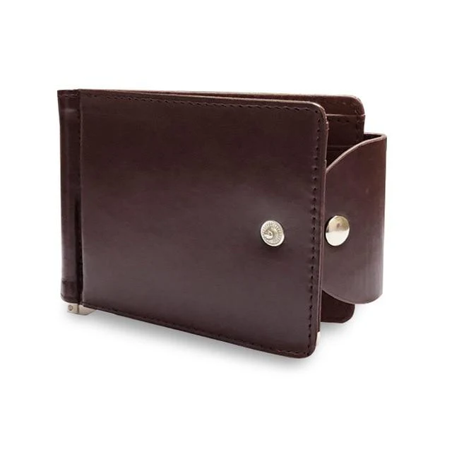 Snap-Closure Leather Bi-fold Wallet - Image 3