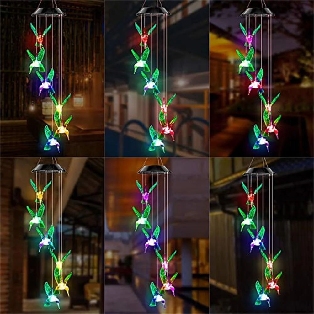 Solar LED Lights Hummingbird Wind Chimes - Image 10