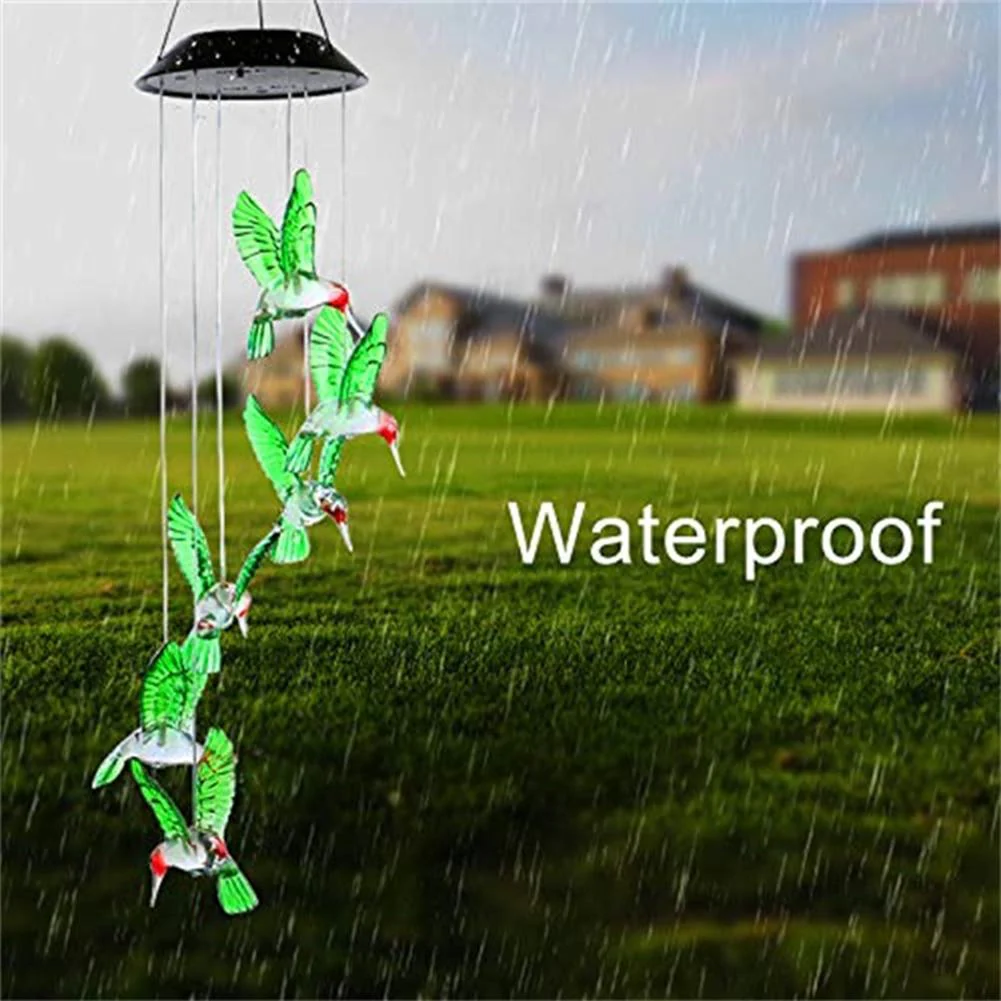 Solar LED Lights Hummingbird Wind Chimes - Image 13