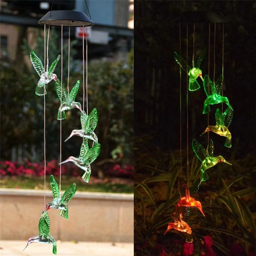 Solar LED Lights Hummingbird Wind Chimes - Image 14