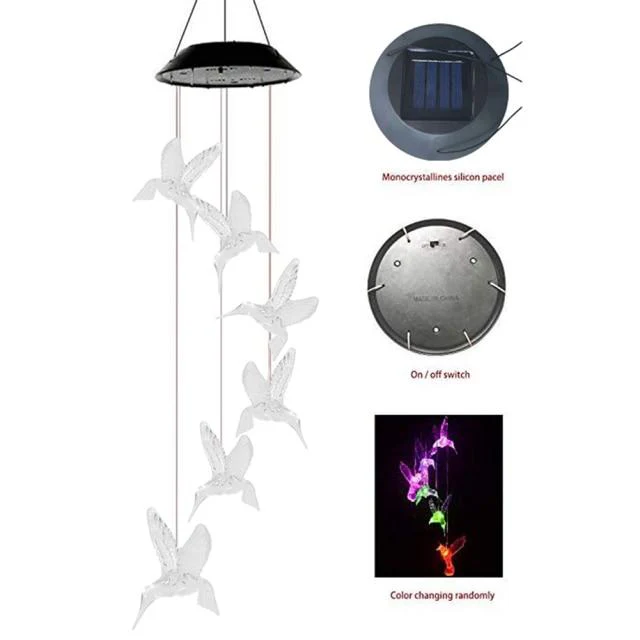 Solar LED Lights Hummingbird Wind Chimes - Image 16