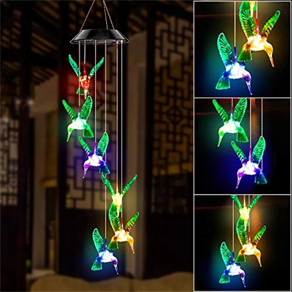 Solar LED Lights Hummingbird Wind Chimes - Image 4