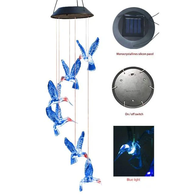 Solar LED Lights Hummingbird Wind Chimes - Image 6
