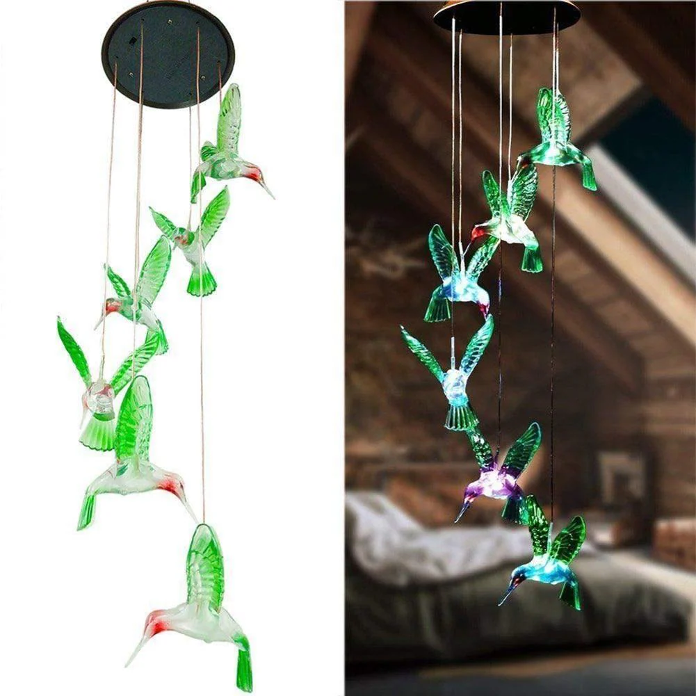 Solar LED Lights Hummingbird Wind Chimes - Image 8