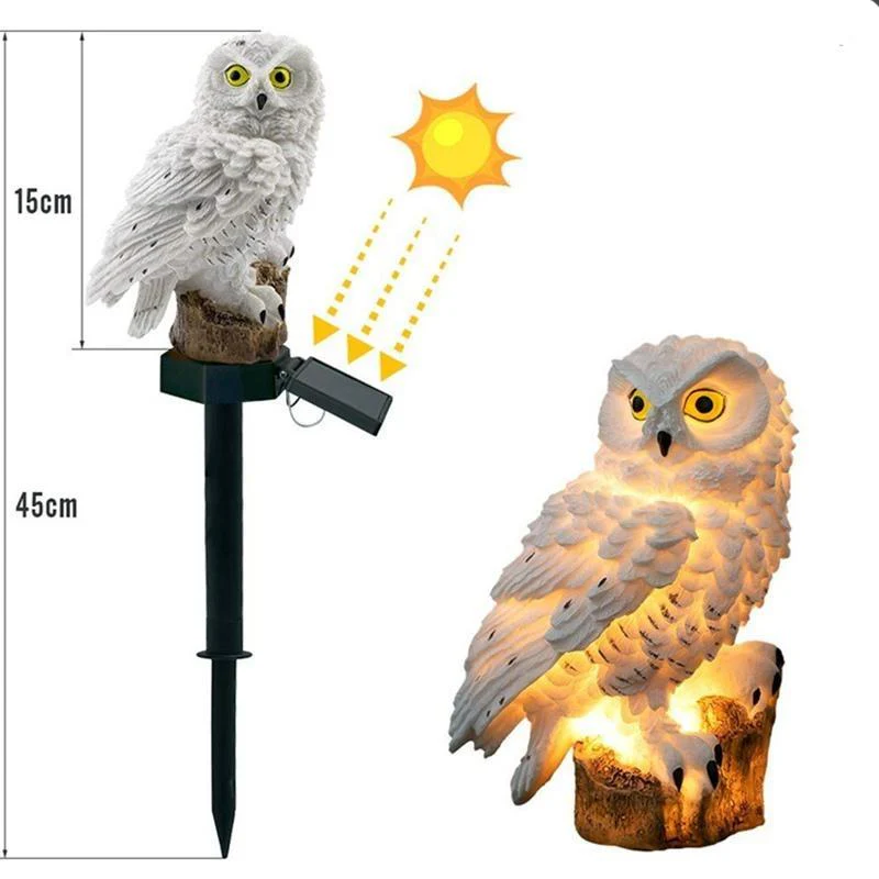 Solar Powered Waterproof Garden Owl LED Lamp - Image 9