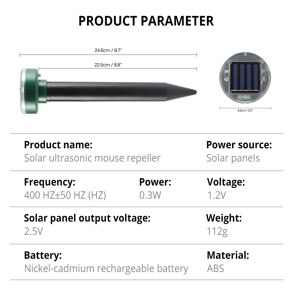 Solar Ultrasonic Sonic Pest & Rodent Repellent with Ground Vibration - Image 10