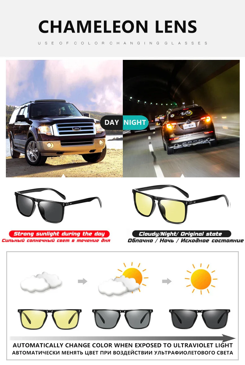Anti-Glare Photochromic Polarized Day & Night Vision Driving Sunglasses - Image 14