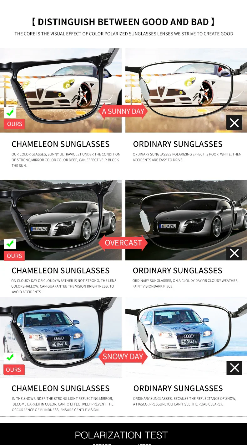 Anti-Glare Photochromic Polarized Day & Night Vision Driving Sunglasses - Image 17