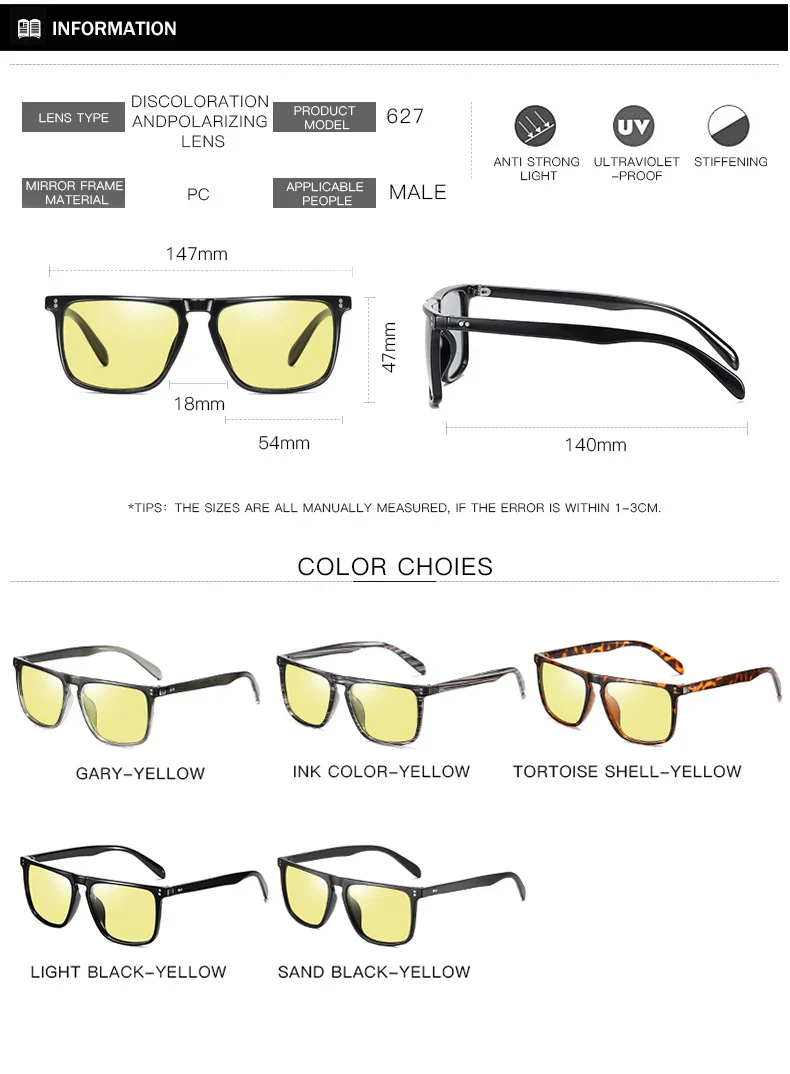 Anti-Glare Photochromic Polarized Day & Night Vision Driving Sunglasses - Image 19