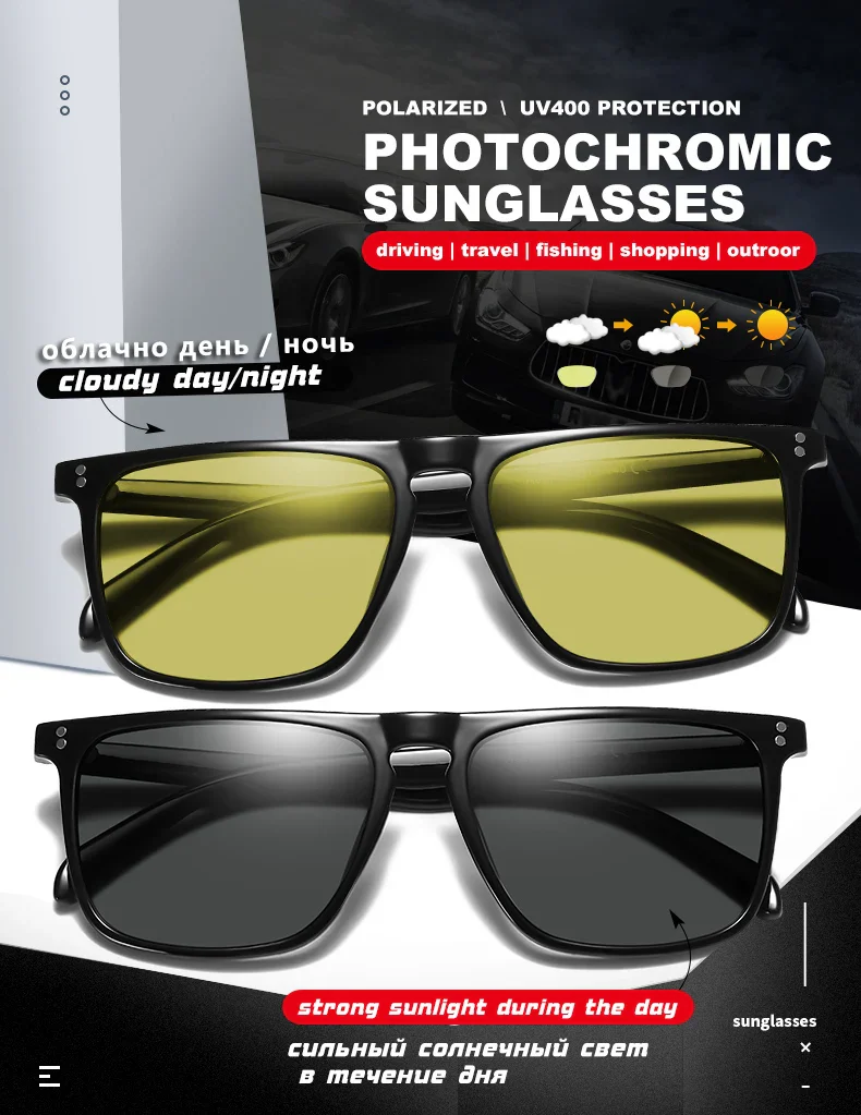 Anti-Glare Photochromic Polarized Day & Night Vision Driving Sunglasses - Image 9