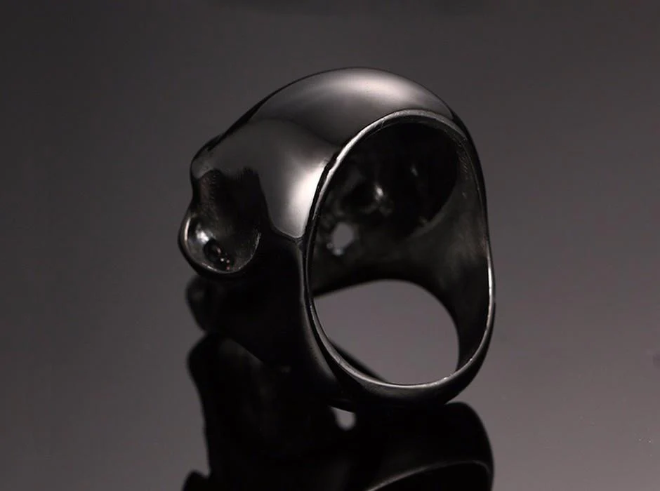 Stainless steel skull ring - Black\Gold - Image 7