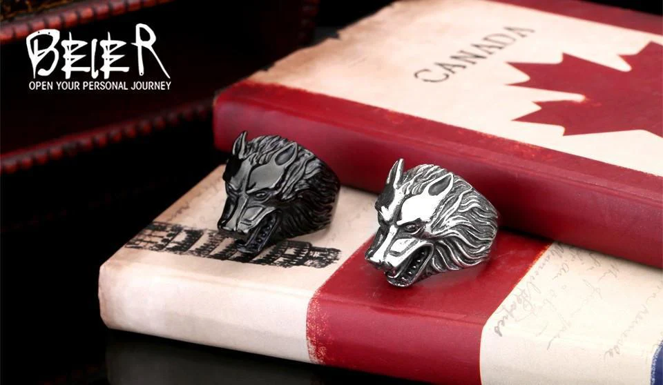 Stainless Steel WolfHead ring - Image 4