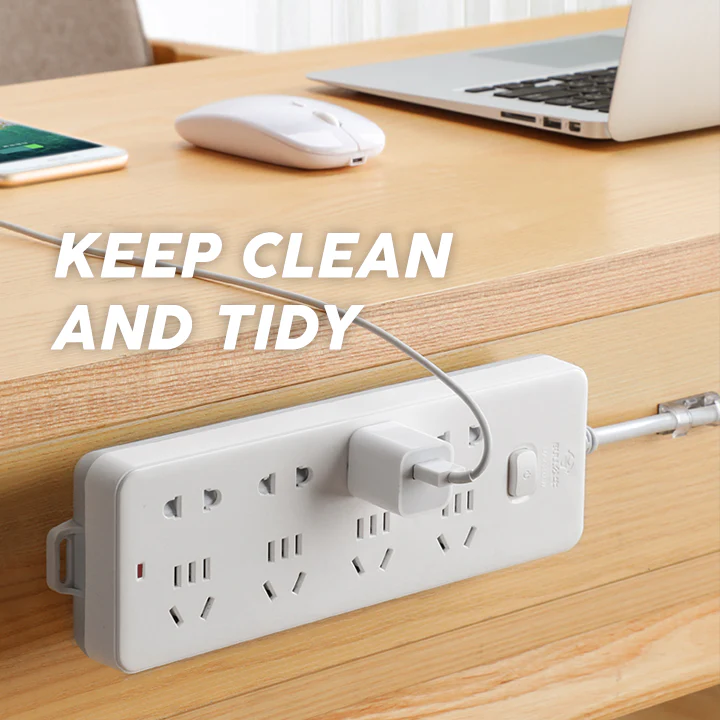 Stick & Slide Power Strip Wall Holder * 2pcs * - Image 2