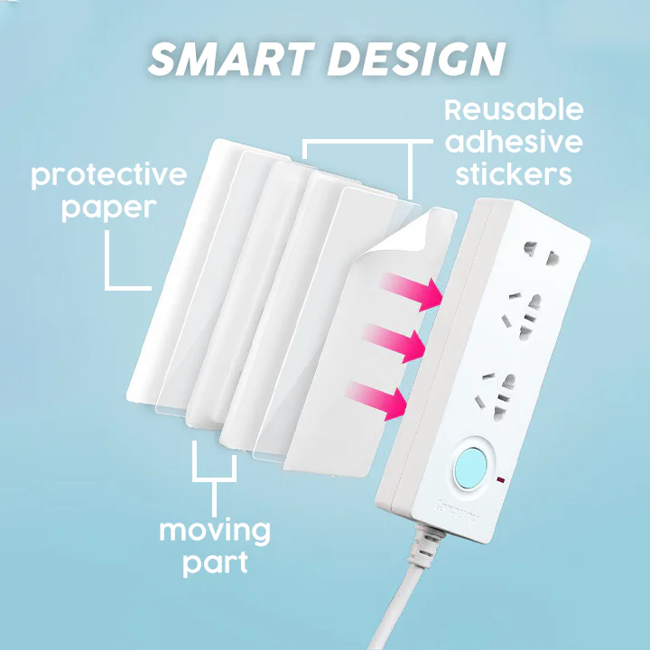 Stick & Slide Power Strip Wall Holder * 2pcs * - Image 4