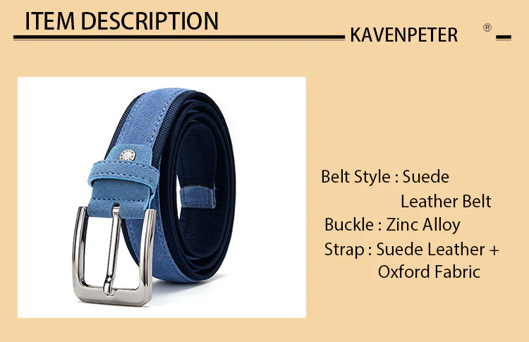 KAVENPETER™ Genuine Suede Leather Belt For Men - Image 13