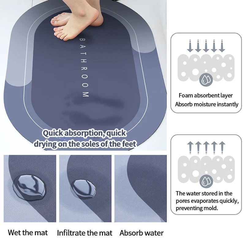 Super Absorbent Stylish Quick Drying Bathroom Rug - Image 27