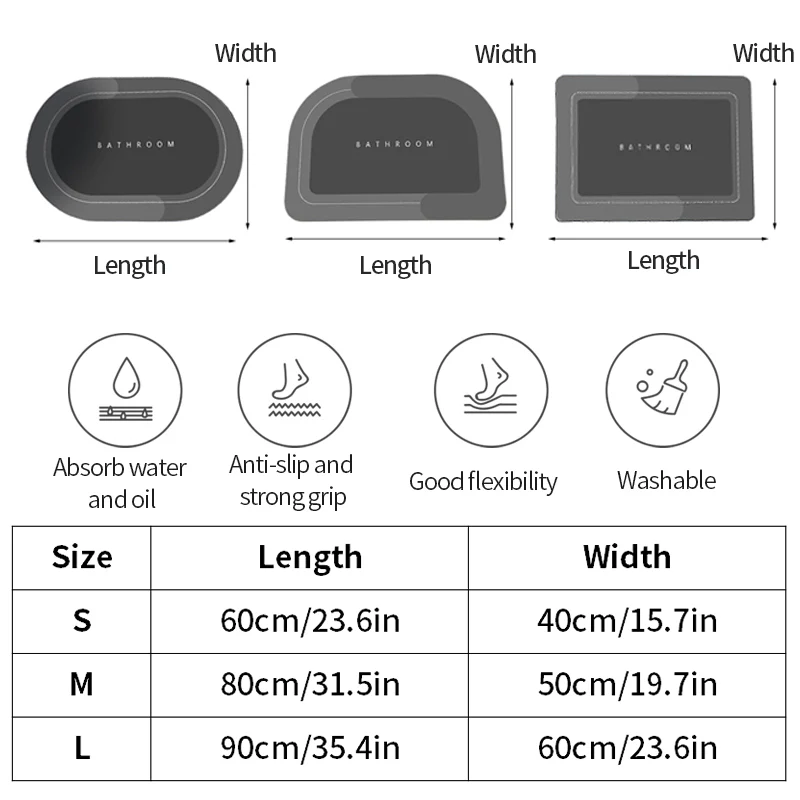 Super Absorbent Stylish Quick Drying Bathroom Rug - Image 31