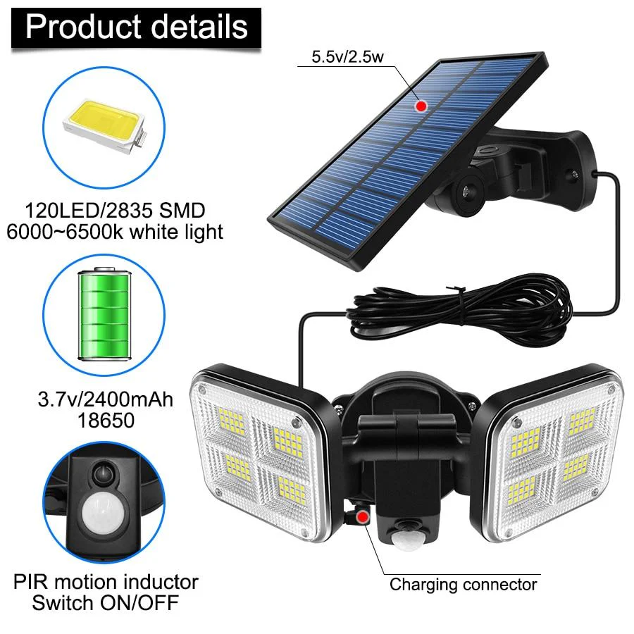 Super Bright Adjustable Solar Waterproof LED Light - Image 4