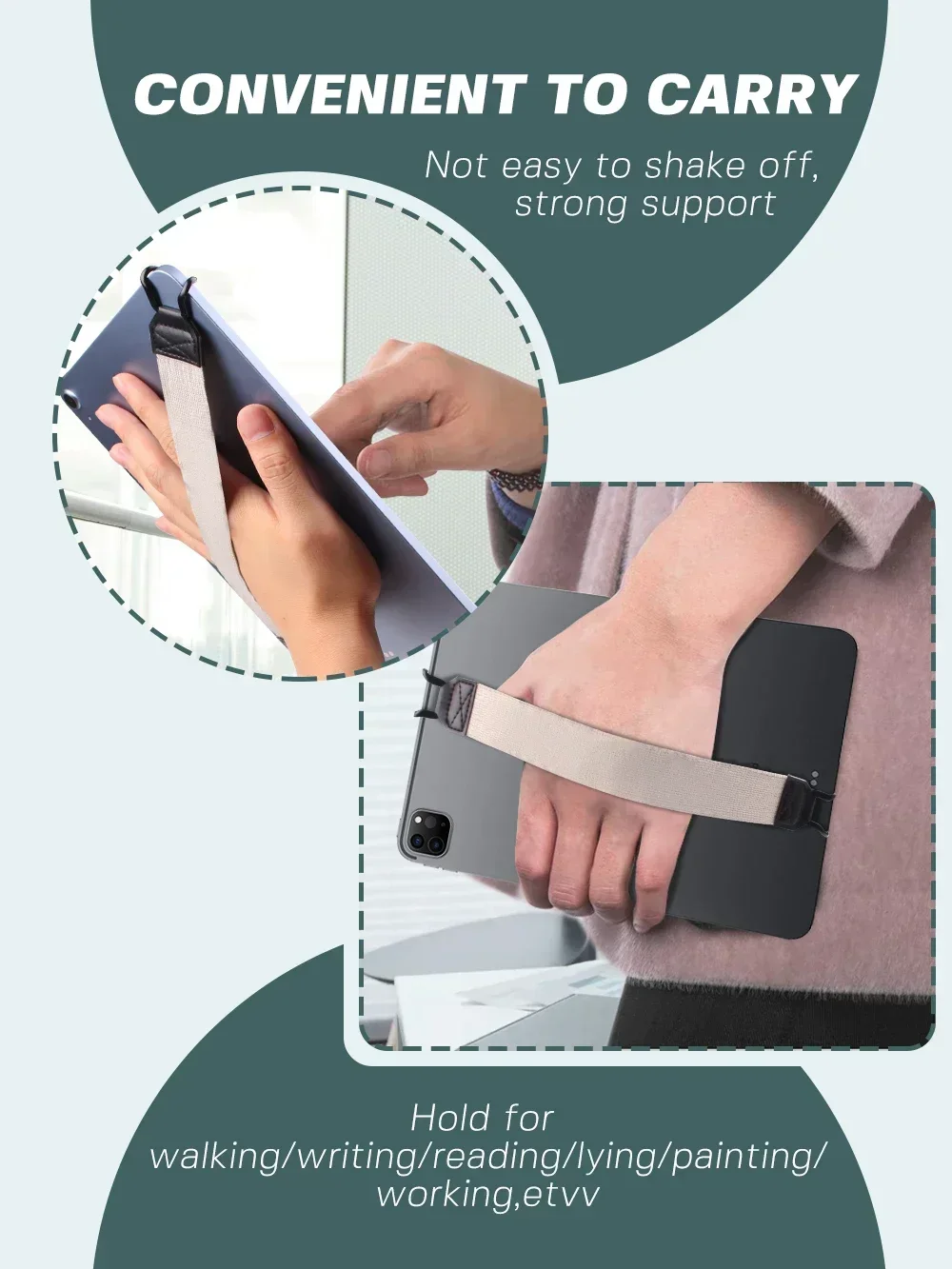 EasyHold Case-Friendly Elastic 10.2"–11" Tablets Grip Strap - Image 9
