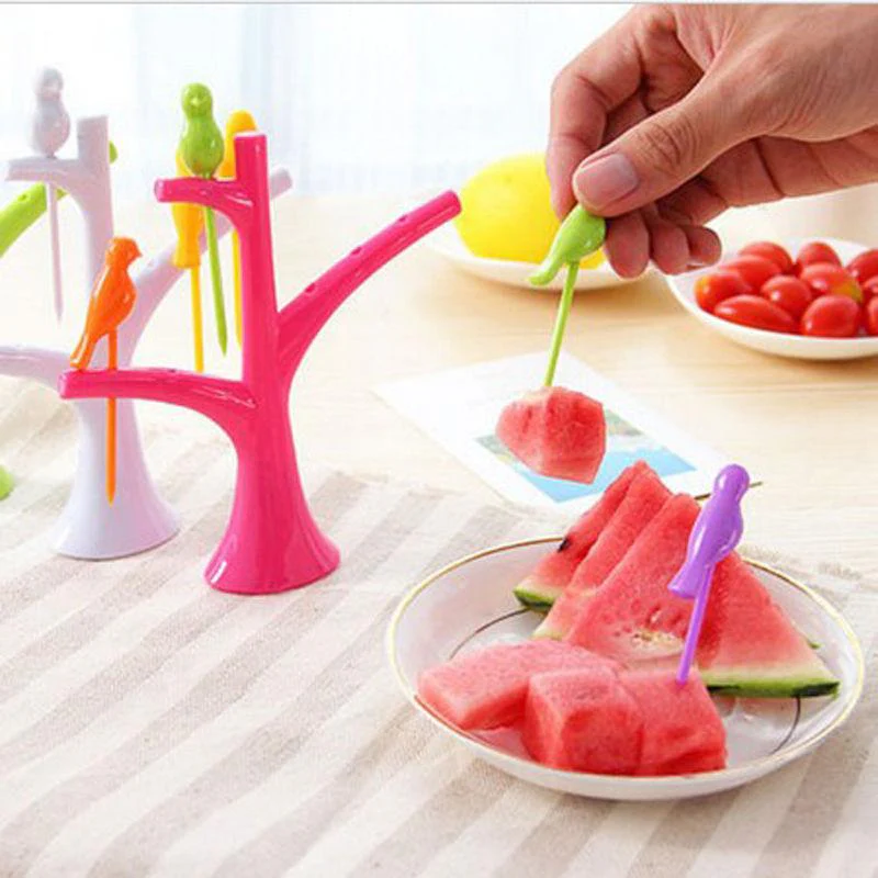 Creative Tree+Birds - 1 Stand+6 Forks - Image 3