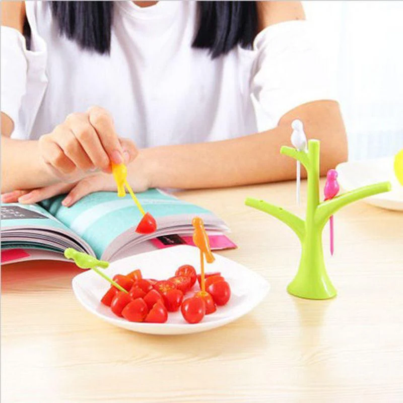 Creative Tree+Birds - 1 Stand+6 Forks - Image 8