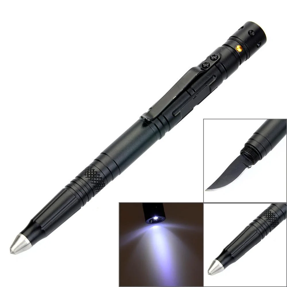 Tactical Pen With Glass Breaker/Knife/ Flashlight