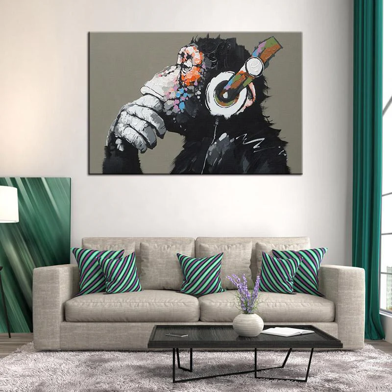 "The Thinking Monkey" Modern Canvas Print - Image 2