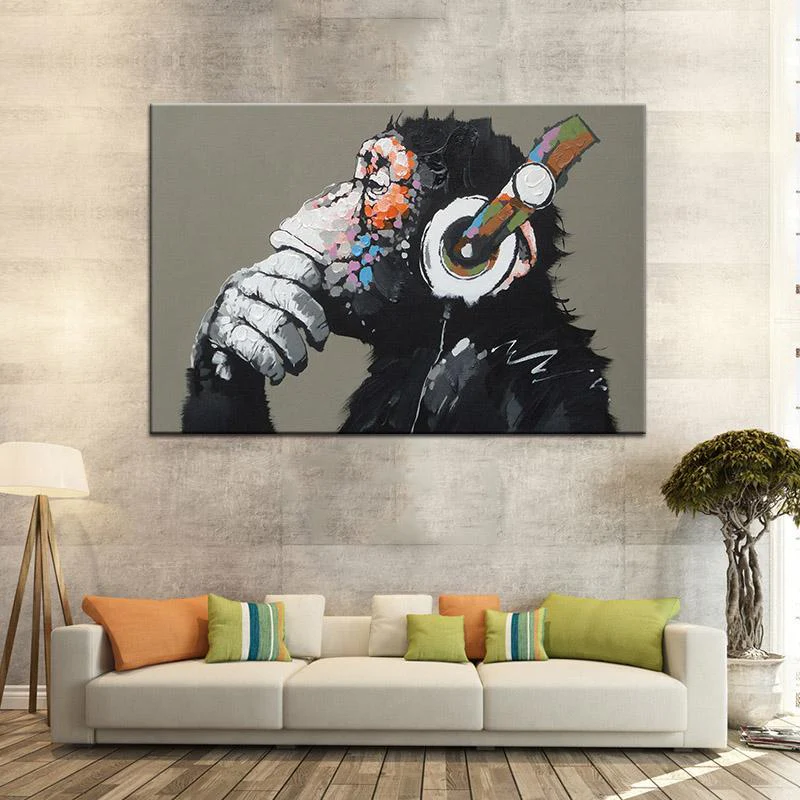 "The Thinking Monkey" Modern Canvas Print - Image 3