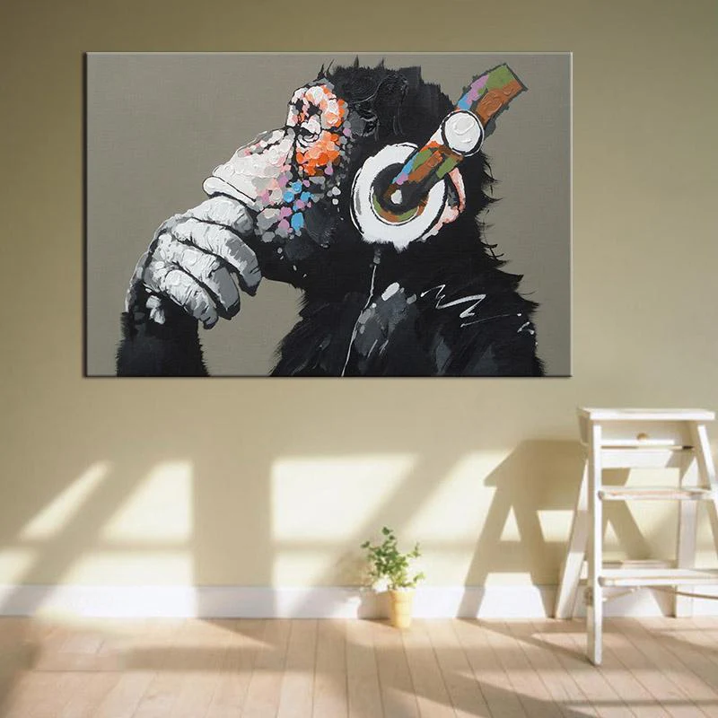 "The Thinking Monkey" Modern Canvas Print - Image 4