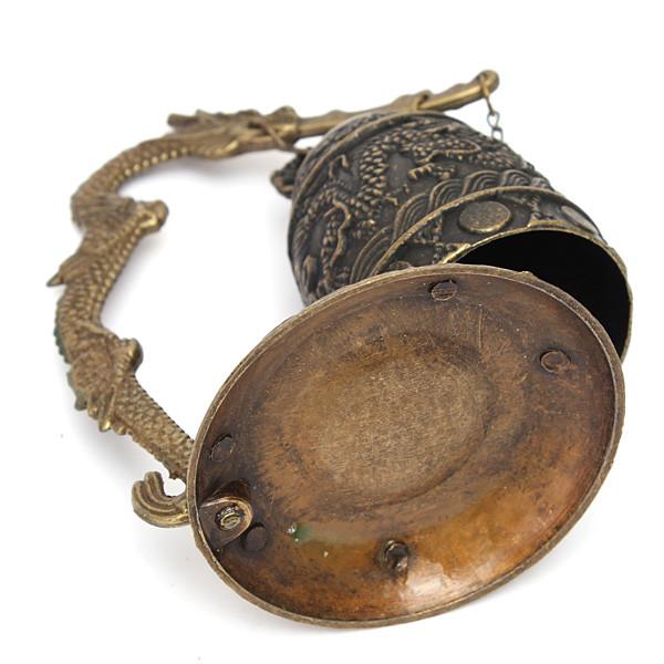 Tibetan Bronze Carved Dragon Buddhist Bell - Image 3