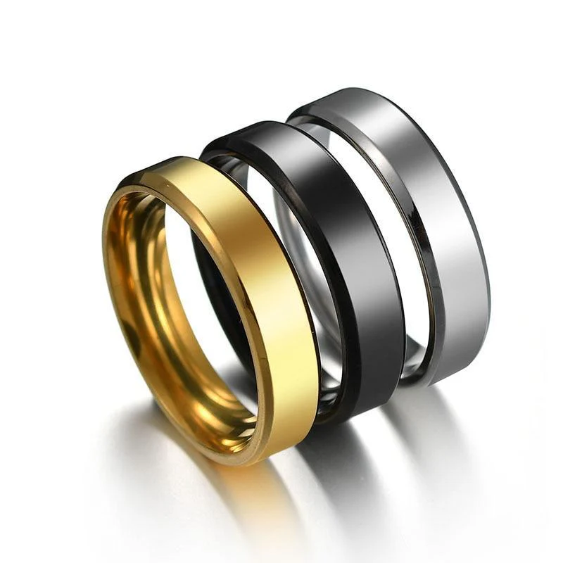 Smooth One-Piece Titanium Steel Unisex Ring - Image 6
