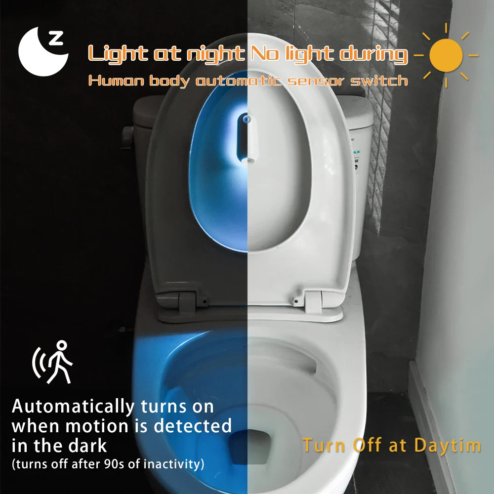 Motion Sensor RGB 7 Color Rechargeable Toilet Night Light - Image 3
