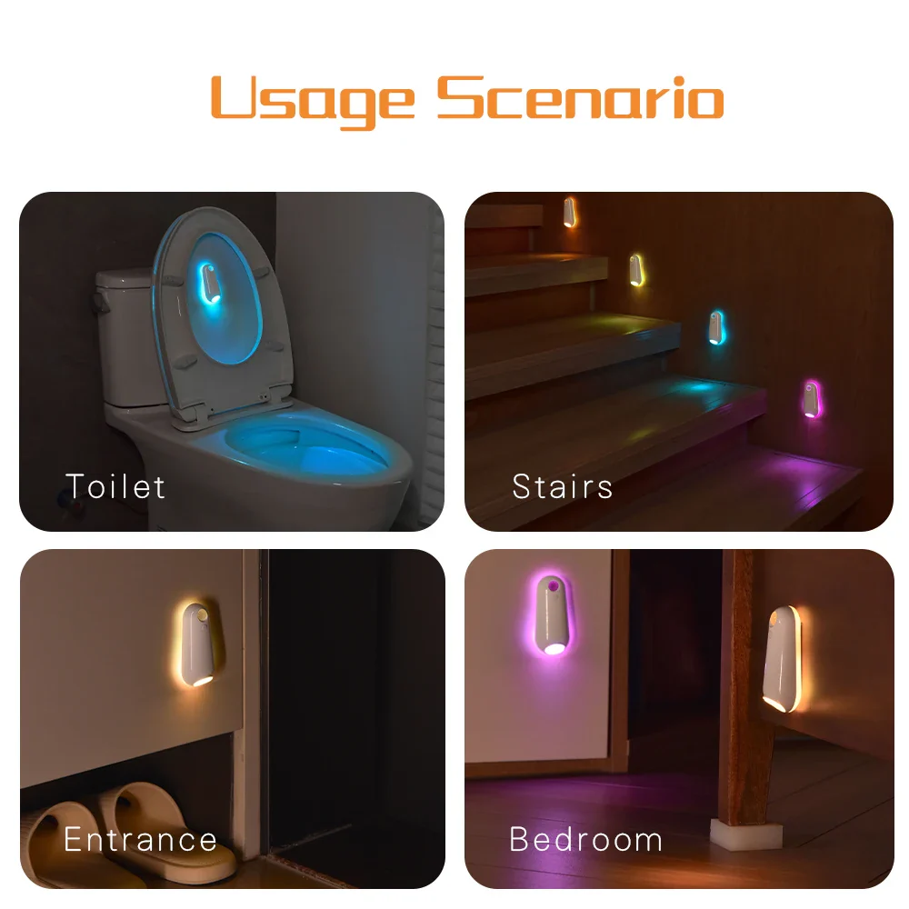 Motion Sensor RGB 7 Color Rechargeable Toilet Night Light - Image 6