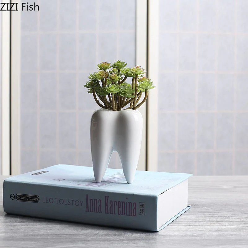Tooth Vase Succulent Ceramic Pot - Image 4