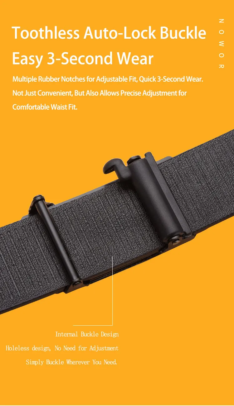 EasyLock No-Hole Toothless Automatic Buckle Business to Casual Flexible Fit Belt - Image 7
