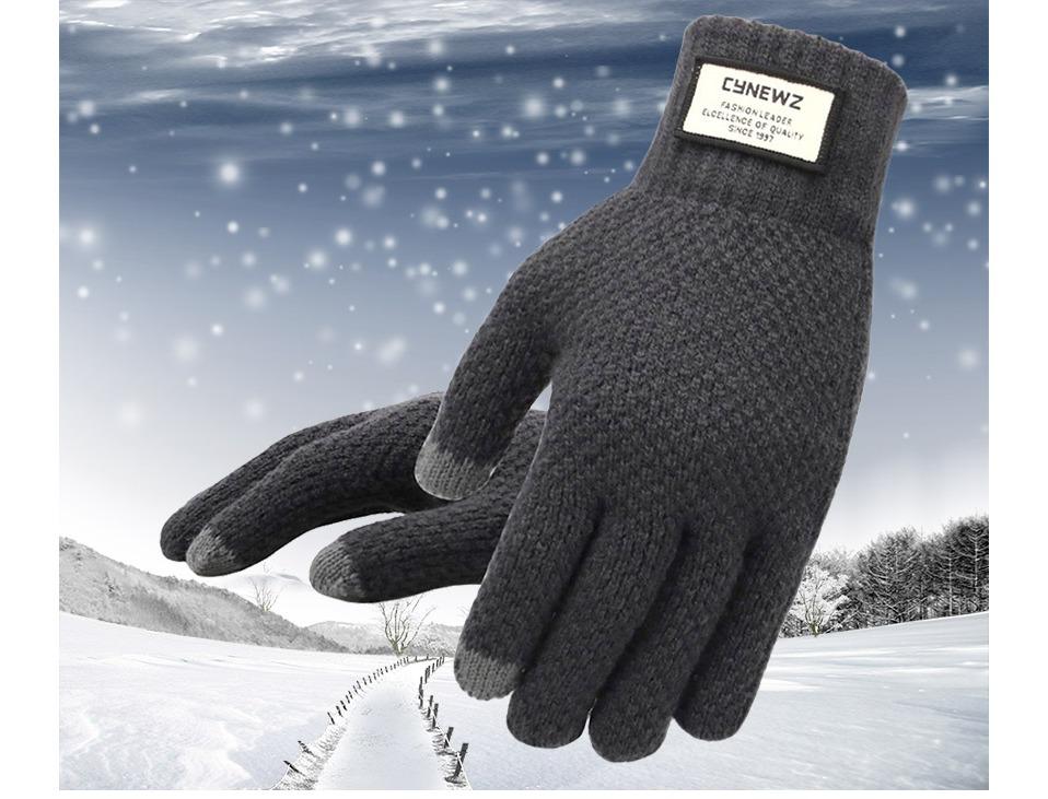 Glam™ Knitted Touch Screen Cashmere Wool Gloves - Image 2