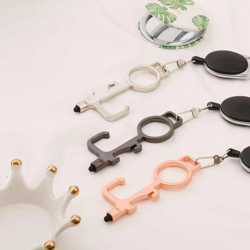 Smart 4 in 1 Touch-less EDC Door Opener With Stretchable Keychain ***2 pcs set*** - Image 11