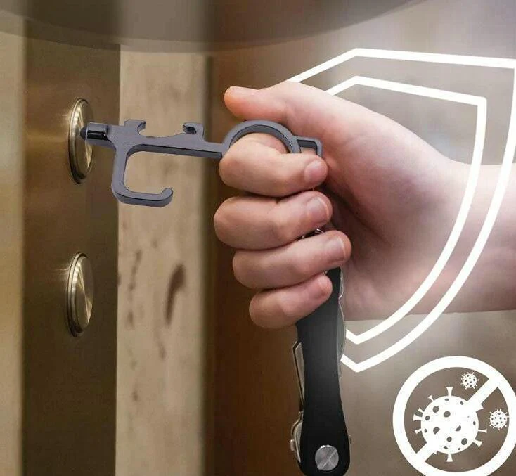 Smart 4 in 1 Touch-less EDC Door Opener With Stretchable Keychain ***2 pcs set*** - Image 13