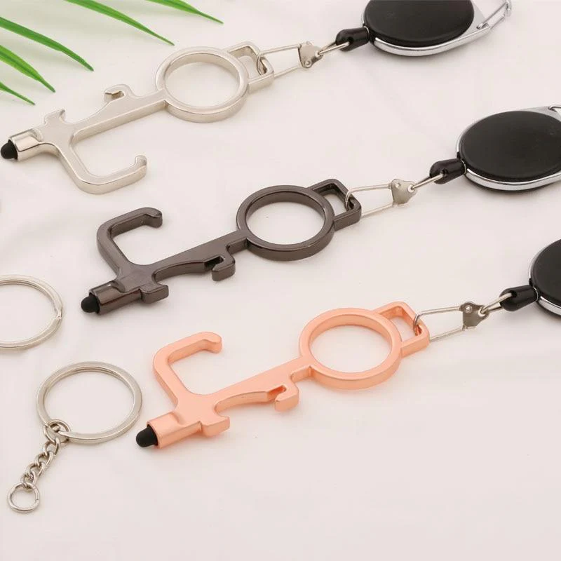 Smart 4 in 1 Touch-less EDC Door Opener With Stretchable Keychain ***2 pcs set*** - Image 6
