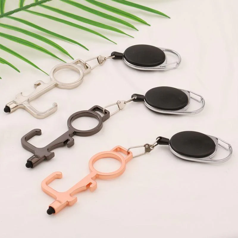 Smart 4 in 1 Touch-less EDC Door Opener With Stretchable Keychain ***2 pcs set*** - Image 8