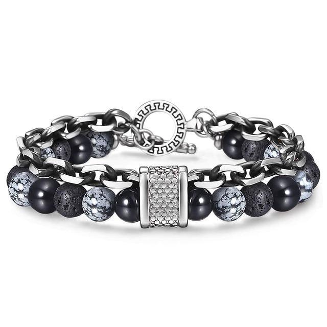 TrendsMax™ Stone Beaded Men's Chain Bracelet - Image 12