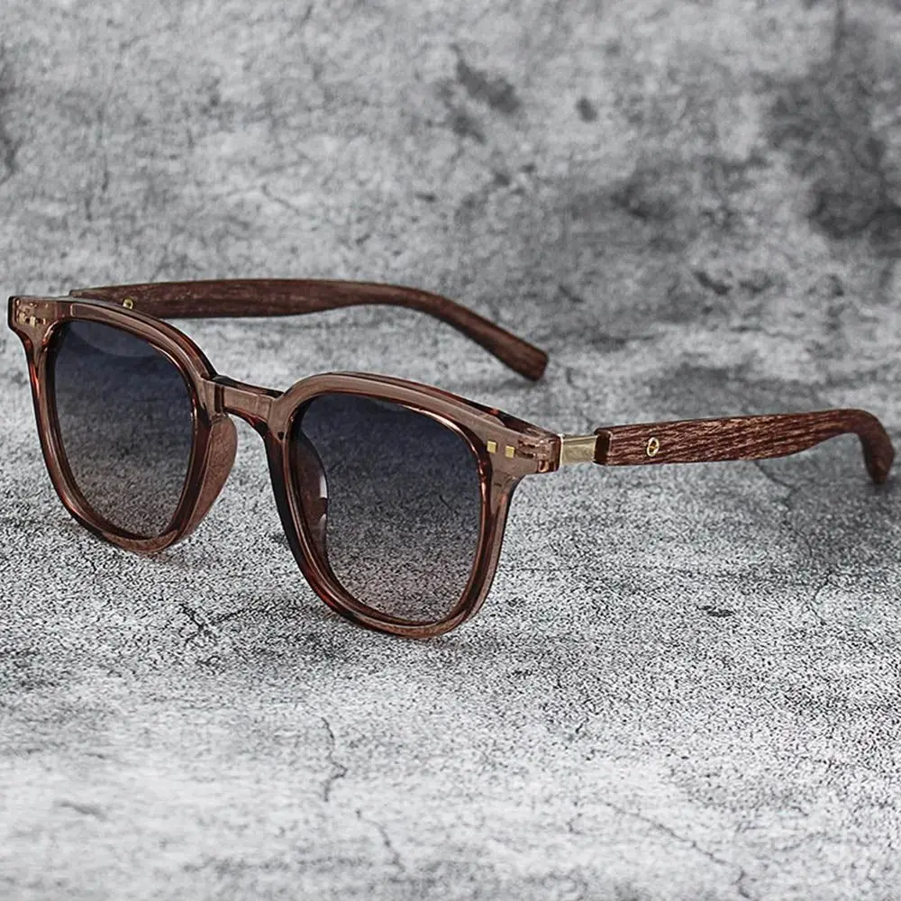 Trendy Retro Wood Grain Unisex Polarized UV Protection Sunglasses - Image 16