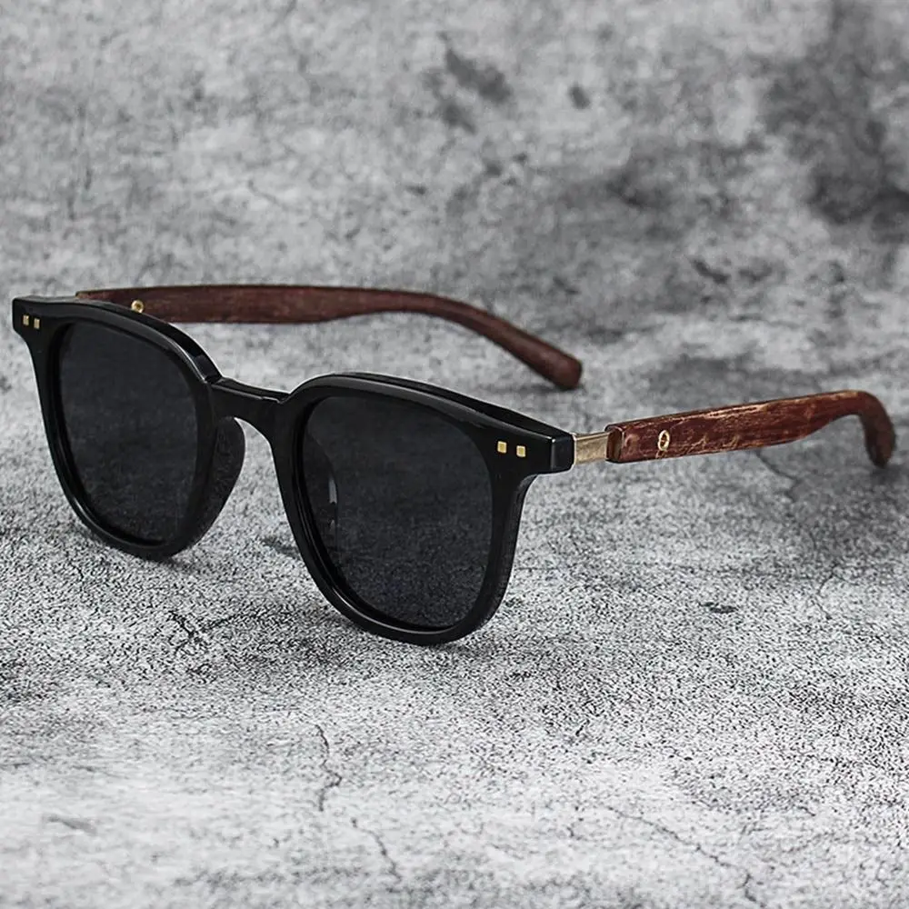 Trendy Retro Wood Grain Unisex Polarized UV Protection Sunglasses - Image 17