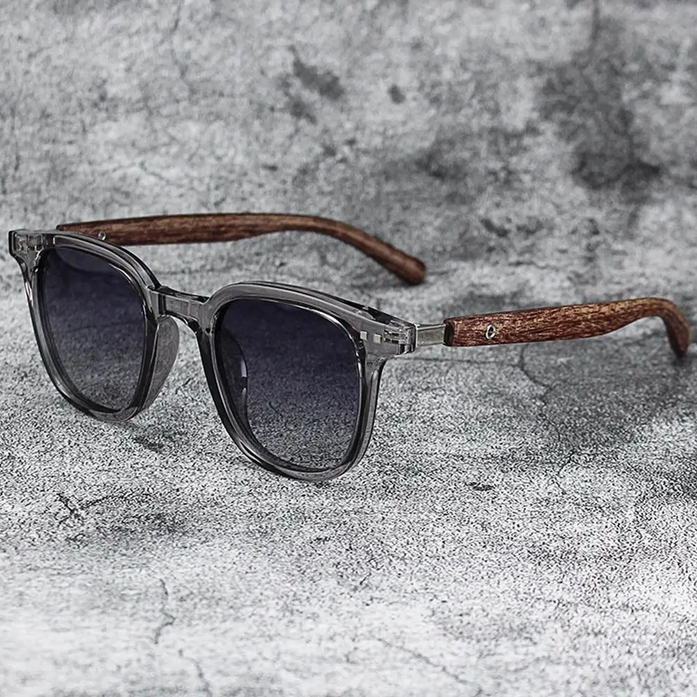 Trendy Retro Wood Grain Unisex Polarized UV Protection Sunglasses - Image 18